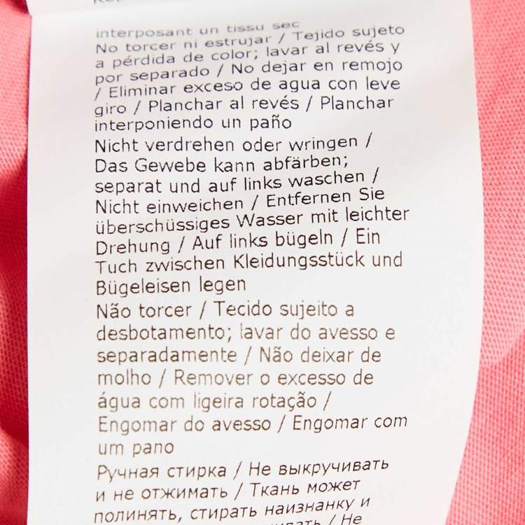 Pre Owned Moschino Couture Pink Logo Print Jersey T-Shirt XS