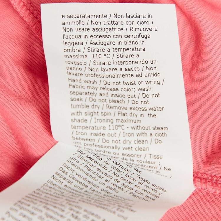 Pre Owned Moschino Couture Pink Logo Print Jersey T-Shirt XS