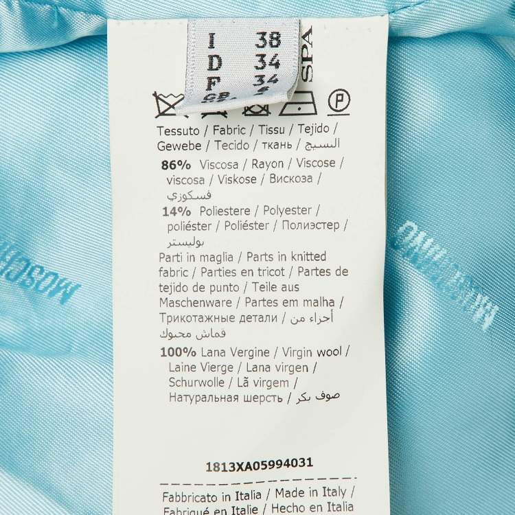 Pre Owned Moschino Couture Blue/Pink Metallic My Little Pony Bomber Jacket S