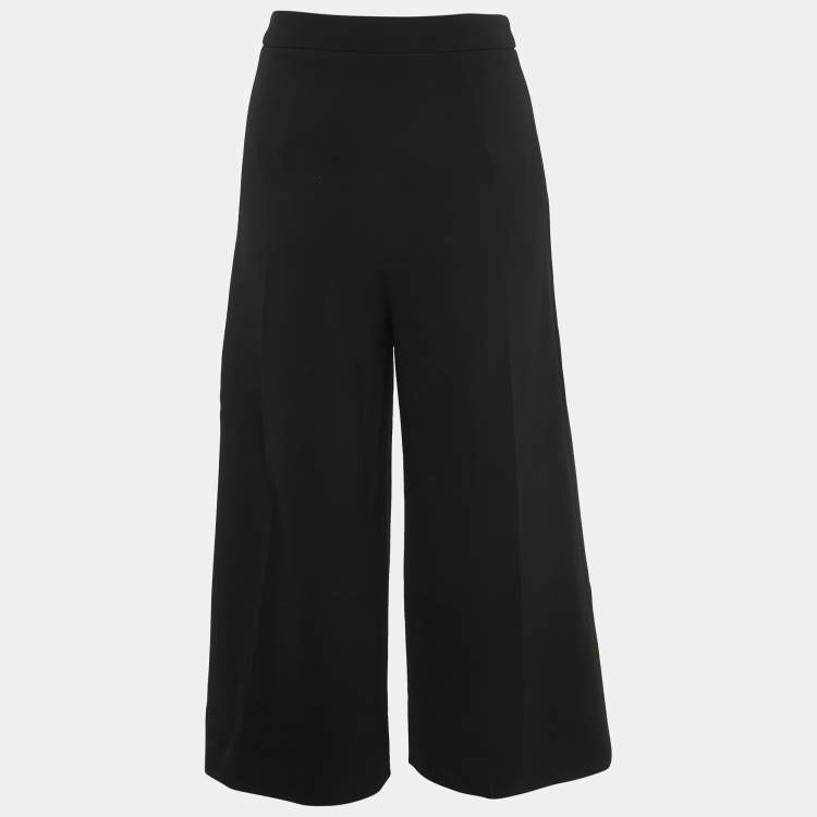 Pre Owned Moschino Couture Black Crepe Teddy Button Trousers S