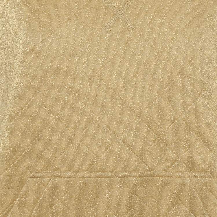 مملوكة مسبقًا Moschino Couture Gold Metallic Quilted Knit Top M