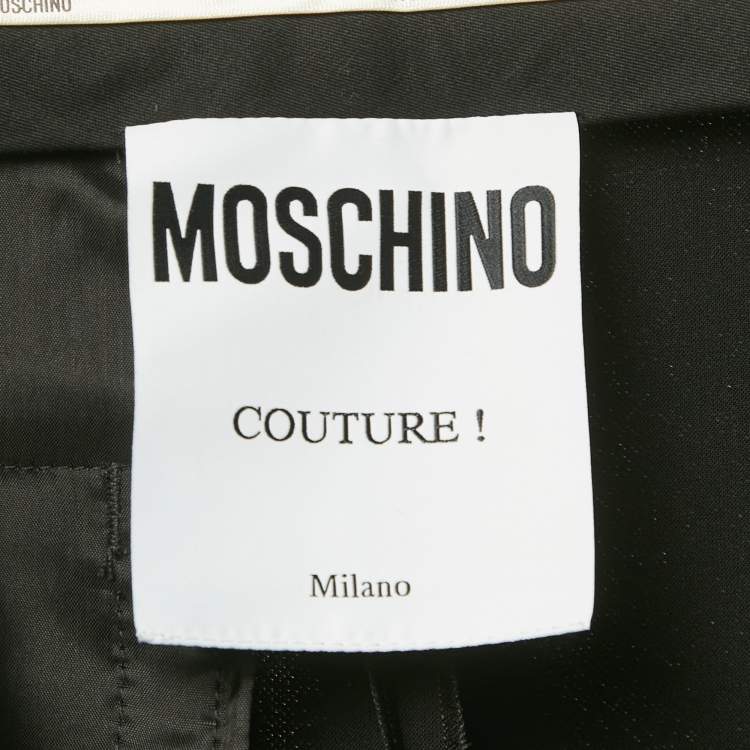 Pre Owned Moschino Couture Black Crepe Bermuda Shorts XS