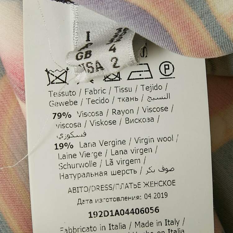 مملوكة مسبقًا Moschino Couture Multicolor Good Luck Trolls Crepe Shift Dress XS