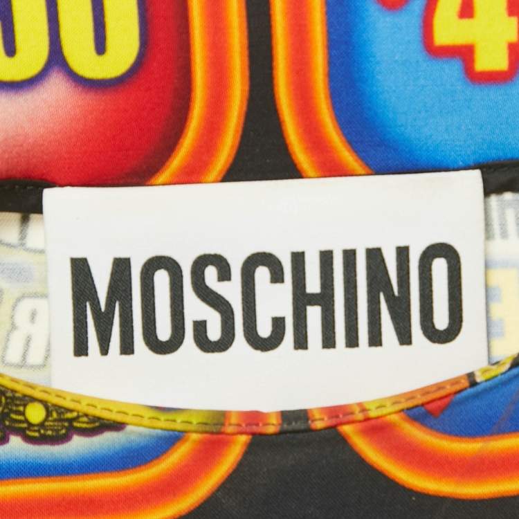 مملوكة مسبقًا Moschino Couture Multicolor Good Luck Trolls Crepe Shift Dress XS