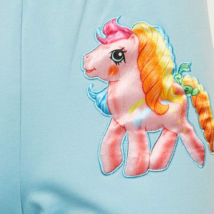 Pre Owned Moschino Couture Blue Jersey My Little Pony Jogger Pants M