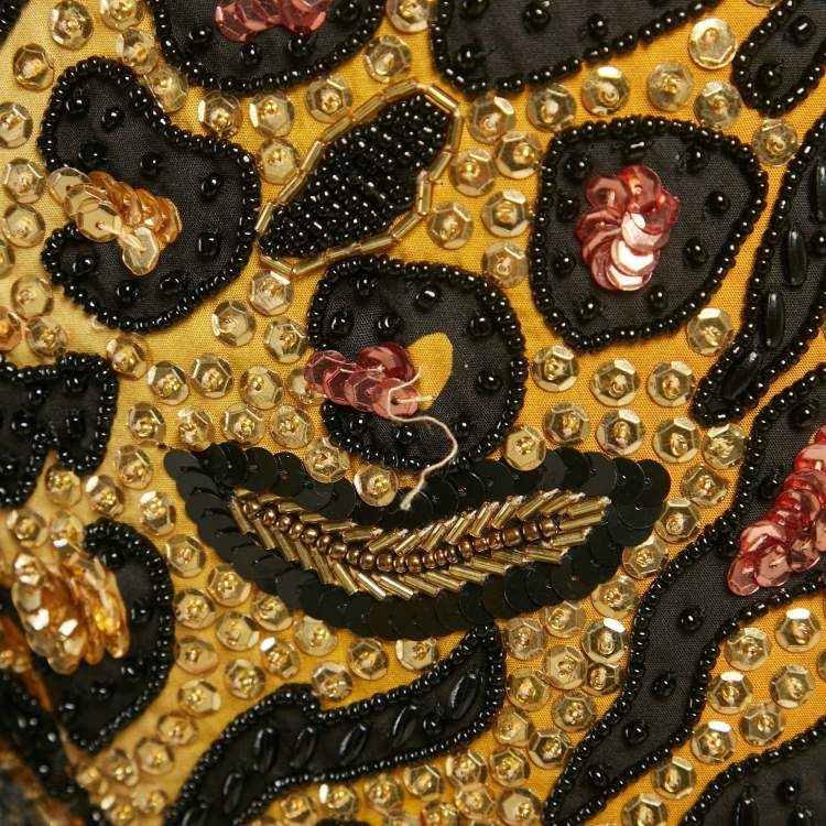 Pre Owned Moschino Couture Yellow/Black Embellished Jacket S