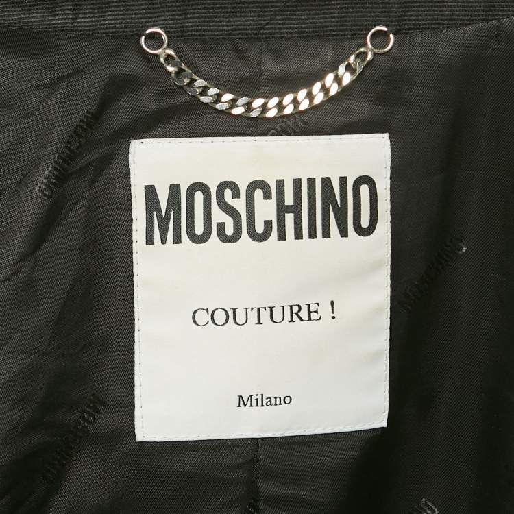 Pre Owned Moschino Couture Yellow/Black Embellished Jacket S