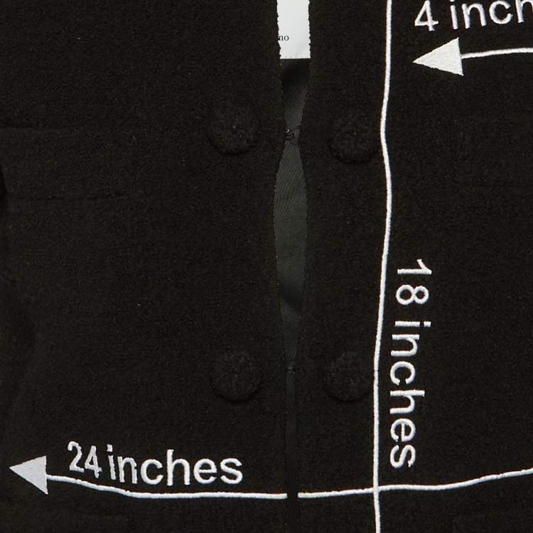 مملوكة مسبقًا جاكيت موسكينو كوتور صوف محبوك بالتفاصيل المطرزة أسود مقاس وسط (ميديوم)