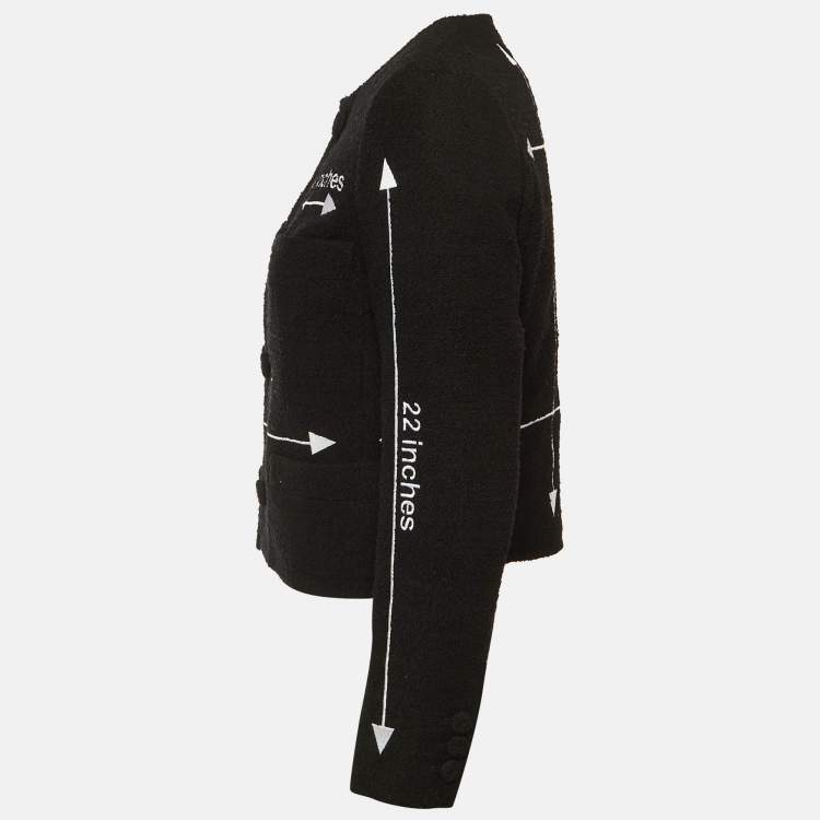 مملوكة مسبقًا جاكيت موسكينو كوتور صوف محبوك بالتفاصيل المطرزة أسود مقاس وسط (ميديوم)