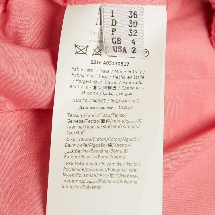 Pre Owned Moschino Couture Pink Tweed Teddy Button Detail Crop Jacket XS