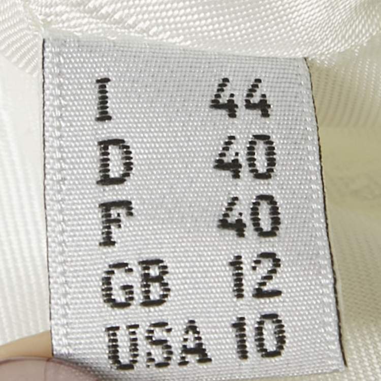 Pre Owned بليزر موسكينو كوتور مزيج القطن بشعار الماركة أبيض مقاس وسط (ميديوم)