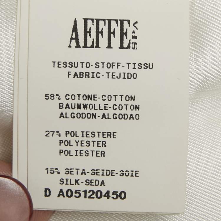 Pre Owned بليزر موسكينو كوتور مزيج القطن بشعار الماركة أبيض مقاس وسط (ميديوم)