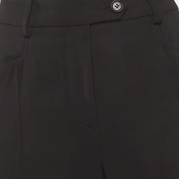 Pre Owned Moschino Couture Black Crepe Straight Leg Trousers M
