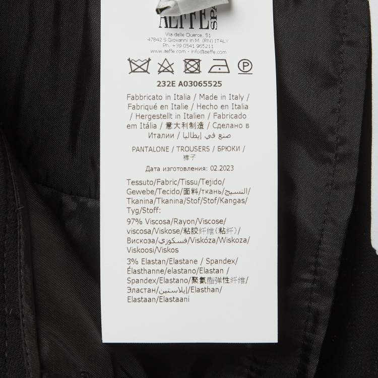 Pre Owned Moschino Couture Black Crepe Straight Leg Trousers M