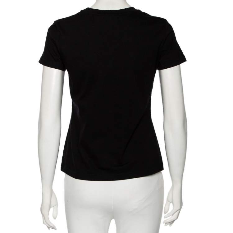 Pre Owned Moschino Couture Black Capsule Logo Printed Cotton T-Shirt S
