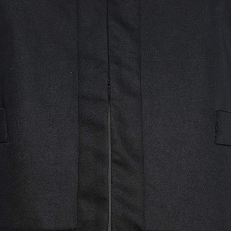 Pre Owned Moschino Couture Black Poplin Logo Charms Cropped Jacket S
