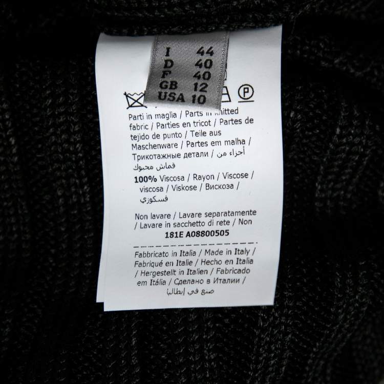 Pre Owned Moschino Couture Black Knit Fringe Detailed Hem Sleeveless Tank Top M