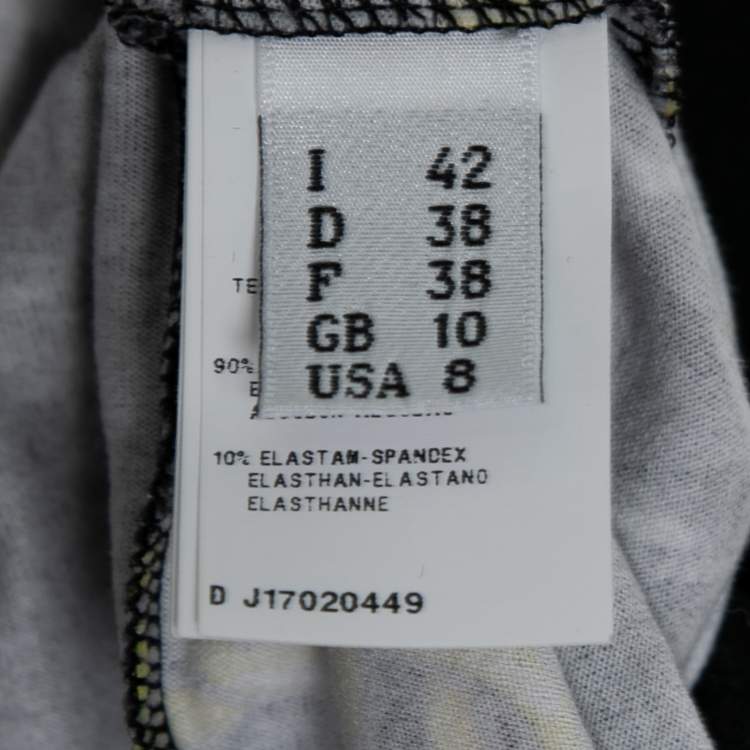 Pre Owned Moschino Couture Black/Yellow Logo Printed Cotton Zip Front Jacket M
