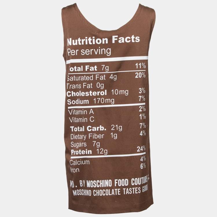 Pre Owned Moschino Couture Brown Logo Printed Dress M