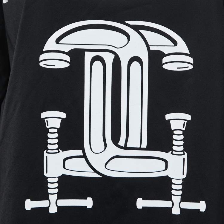 Pre Owned Moschino Couture Black Jersey Logo Print T-Shirt Dress M