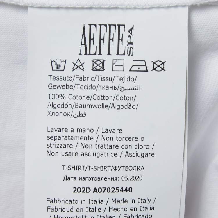Pre Owned Moschino Couture White Cotton Teddy Bear Cake Print T-Shirt L