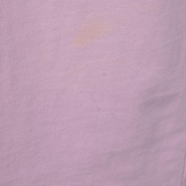 Pre Owned Moschino Couture Pink Cotton Logo Print T-Shirt M