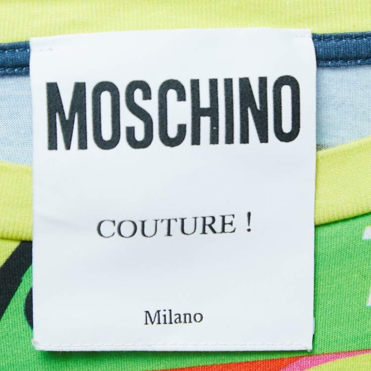 Pre Owned Moschino Couture Multicolor Pop Art Print Oversized Cotton T-Shirt XXS