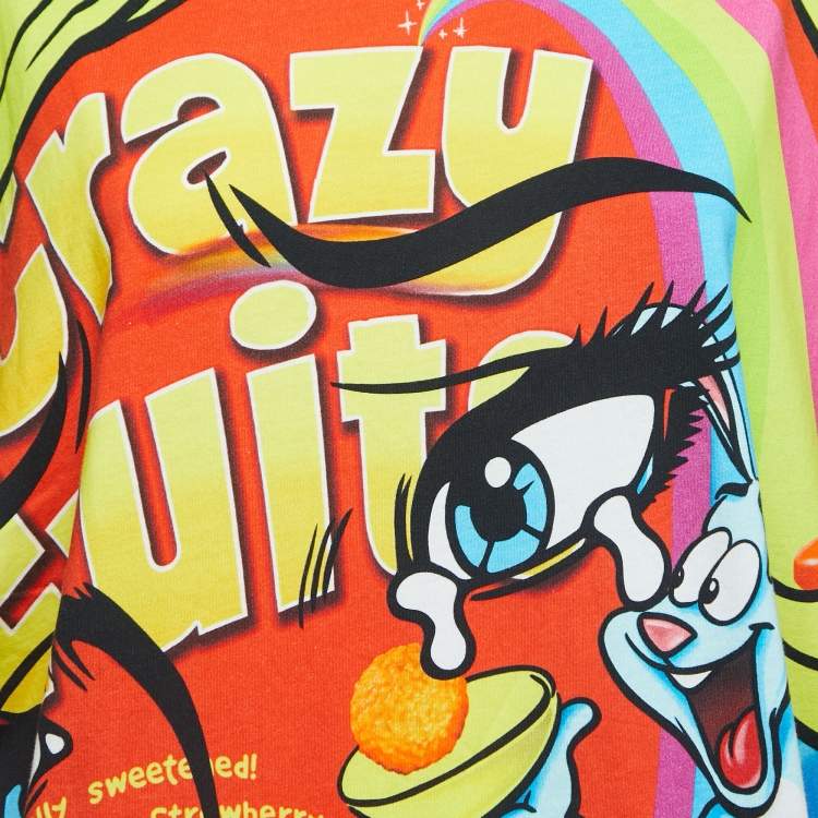 Pre Owned Moschino Couture Multicolor Pop Art Print Oversized Cotton T-Shirt XXS