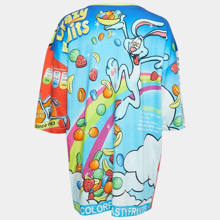 Pre Owned Moschino Couture Multicolor Pop Art Print Oversized Cotton T-Shirt XXS