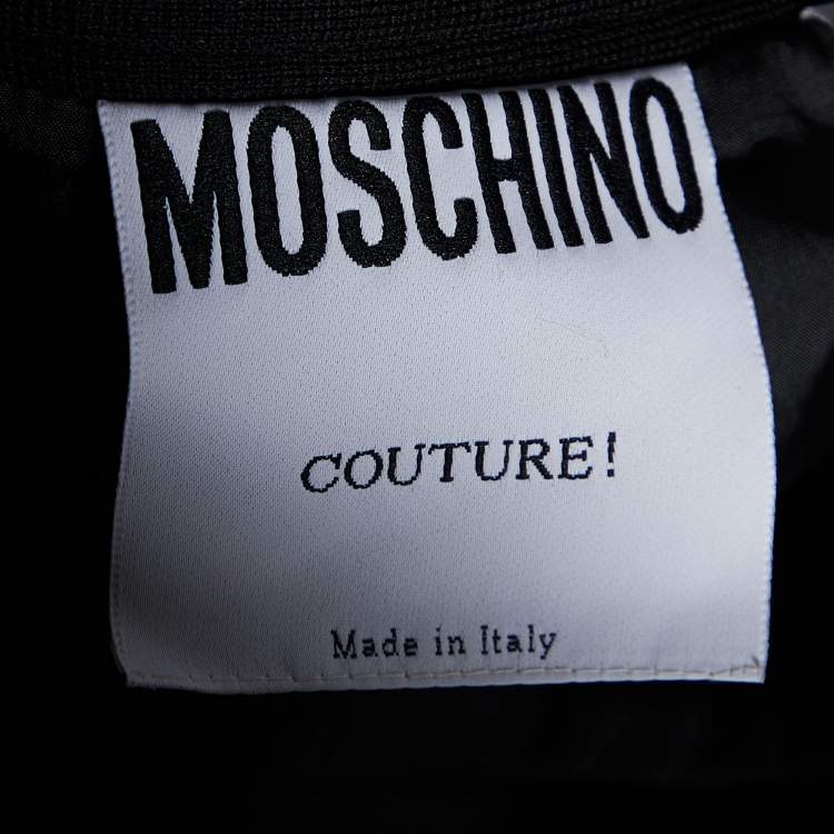Pre Owned Moschino Couture Black Virgin Wool Mini Skirt M