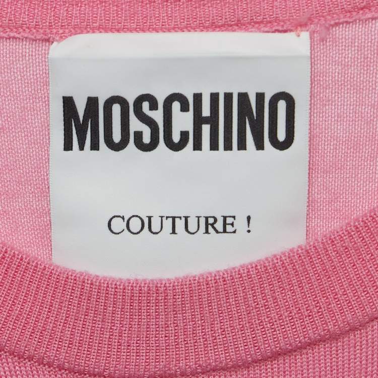Pre Owned Moschino Couture Pink My Little Pony Cotton Knit Sweater Dress S