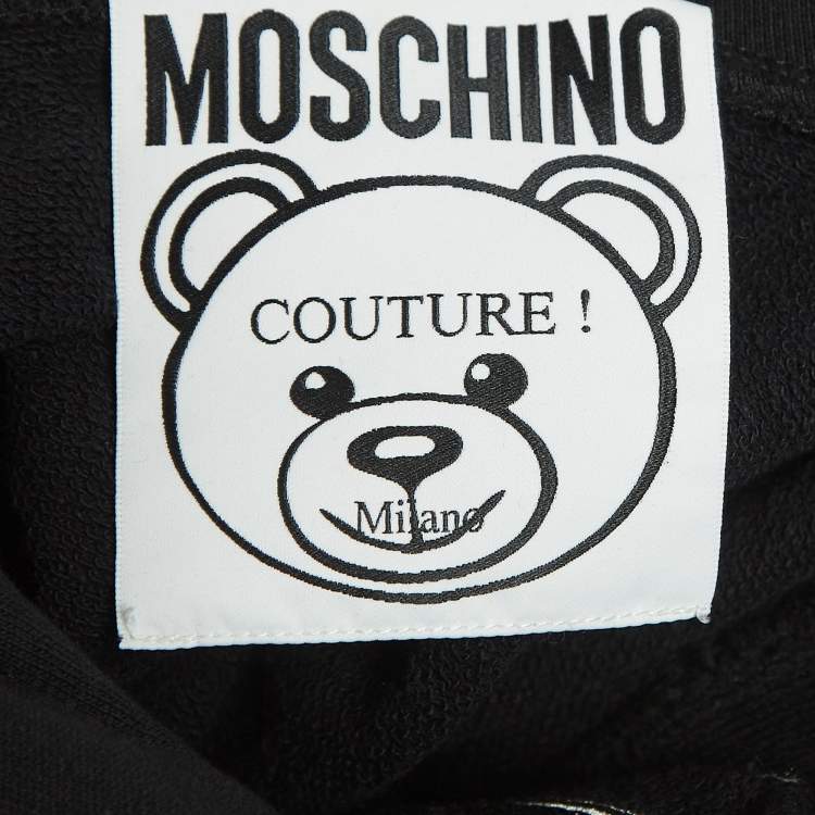 Pre Owned Moschino Couture Black Transformer Teddy Cotton Hoodie M