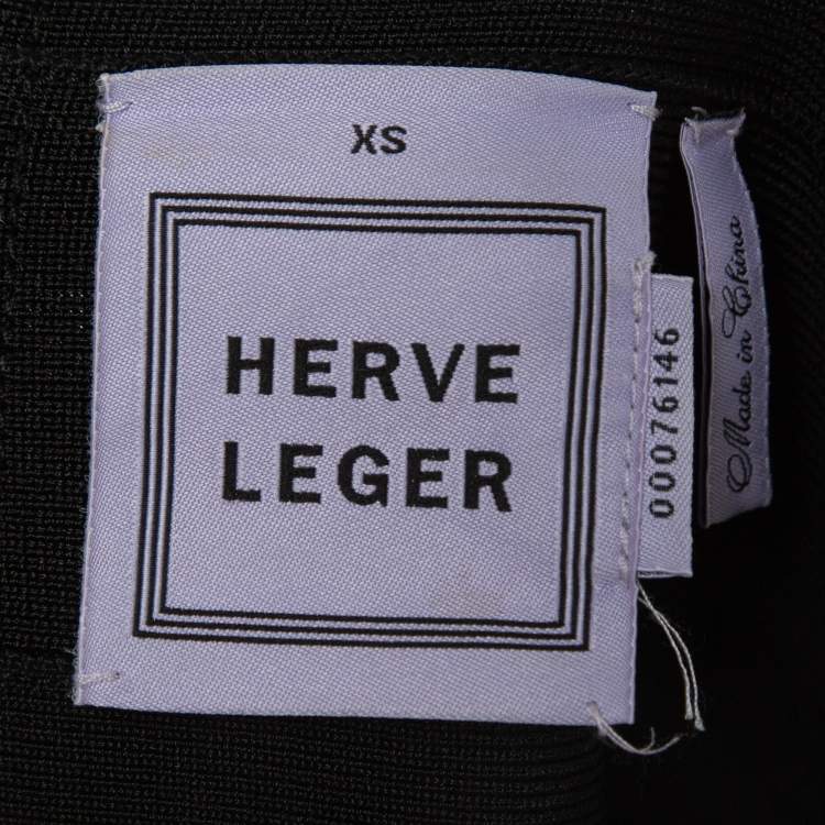 Pre Owned Herve Leger Black Bandage Knit Mini Skirt XS