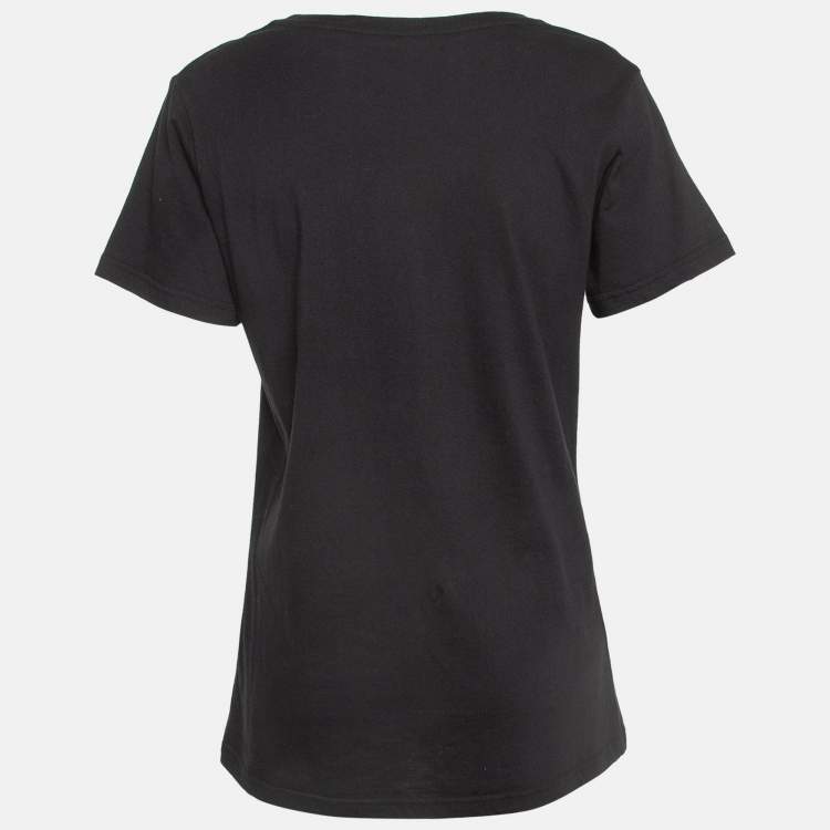 Pre Owned Moschino Couture Do Not Enter Print Cotton T-Shirt XS   
