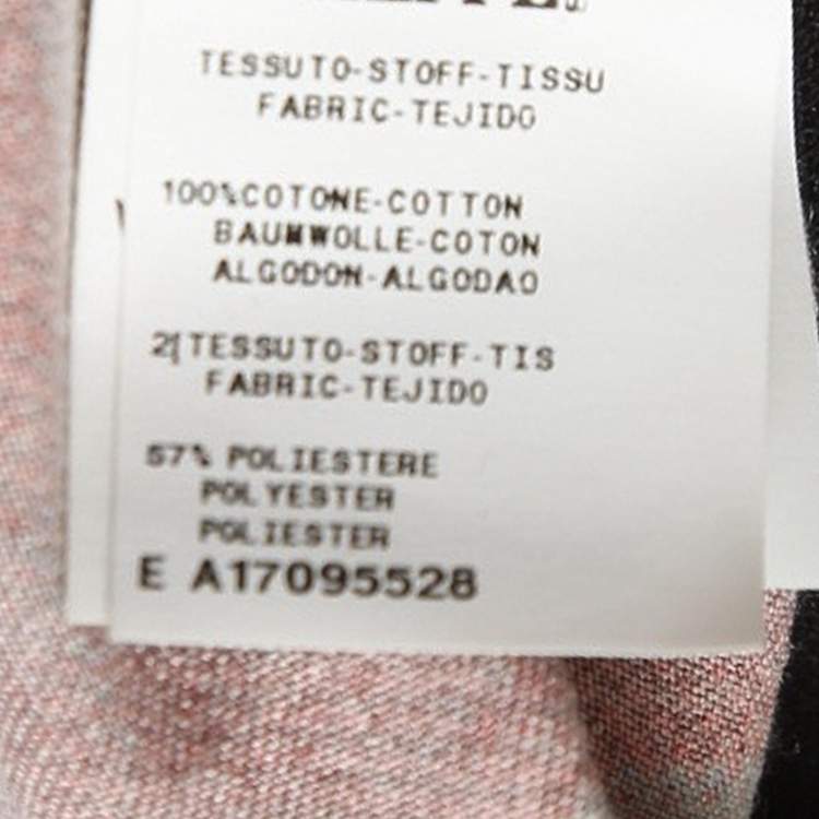 Pre Owned Moschino Couture Printed Cotton and Crepe Back Buttoned Sweatshirt M