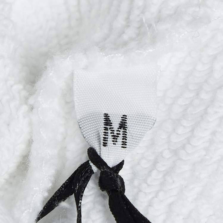 Pre Owned Moschino Mo5ch1no Jeans White Peace & Love Print Cotton Hoodie M