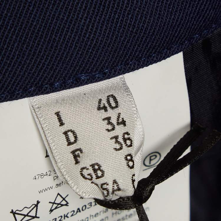 Pre Owned Moschino Mo5ch1no Jeans Navy Blue Gabardine Buckle-Up Shorts S