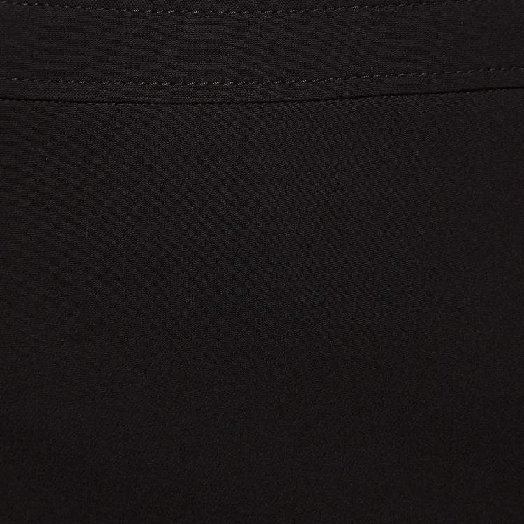 Pre Owned Moschino M05CHIN0 Jeans Black Stretch Crepe Zipper Detail Mini Skirt S