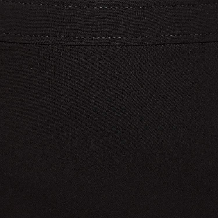 Pre Owned Moschino M05CHIN0 Jeans Black Stretch Crepe Zipper Detail Mini Skirt S