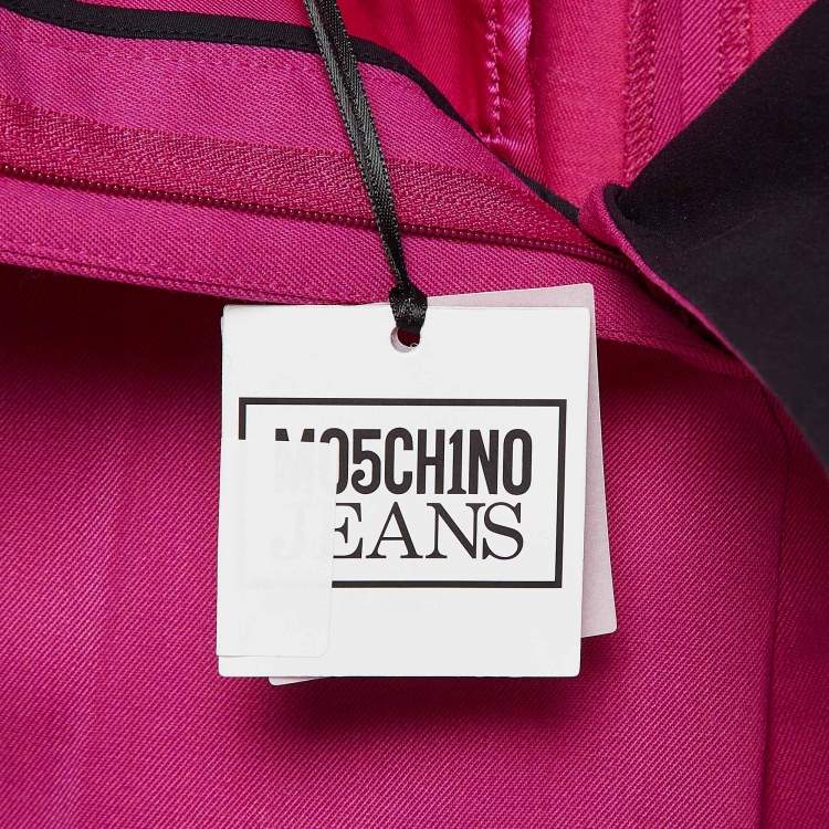 Pre Owned Moschino M05CHIN0 Jeans Pink Gabardine Trousers S