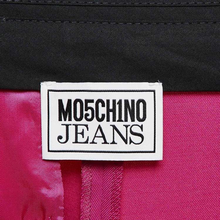 Pre Owned Moschino M05CHIN0 Jeans Pink Gabardine Trousers S