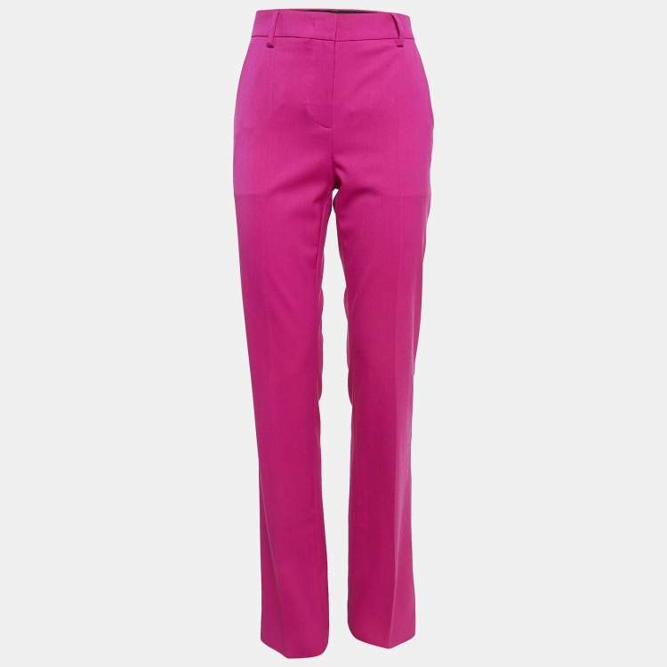 Pre Owned Moschino M05CHIN0 Jeans Pink Gabardine Trousers S