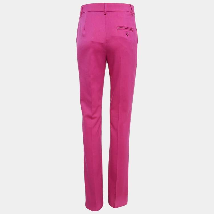 Pre Owned Moschino M05CHIN0 Jeans Pink Gabardine Trousers S