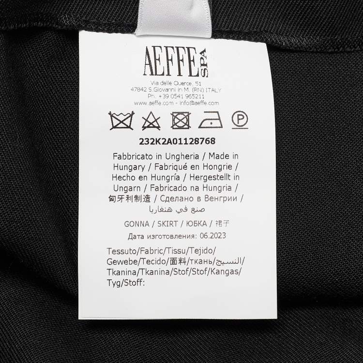 Pre Owned Moschino Jeans Black Wool Blend Pleated Buckle Detail Mini Skirt M