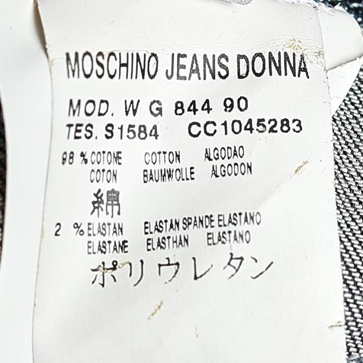 مملوكة مسبقًا Moschino Jeans Navy Blue Zip Up Mini Skirt L