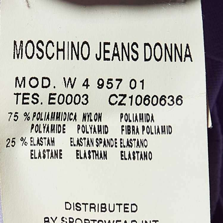 Pre Owned Moschino Jeans Purple Jersey Scallop Detail Top M