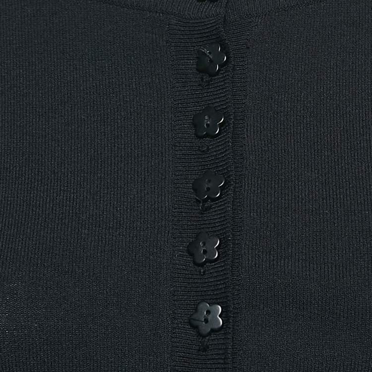 مملوكة مسبقًا Moschino Jeans Black Stretch Knit Buttoned Crop Cardigan M