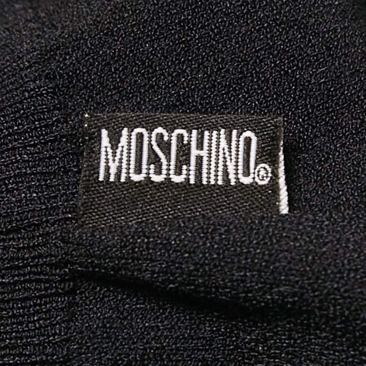 مملوكة مسبقًا Moschino Jeans Black Stretch Knit Buttoned Crop Cardigan M