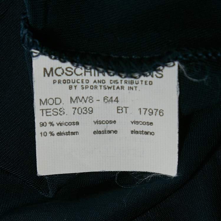 مملوكة مسبقًا Moschino Jeans Navy Blue Jersey Side Slit Maxi Dress L