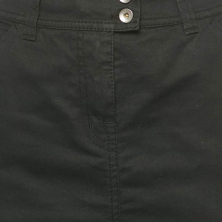 مملوكة مسبقًا Moschino Jeans Black Cotton Logo Stud Detail Mini Skirt M